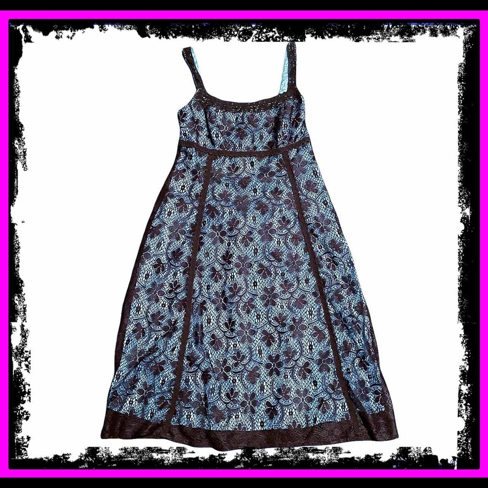 Rabbit Rabbit Rabbit Vintage Midi Satin & Lace Floral Boho Dress NWOT - Picture 7 of 16